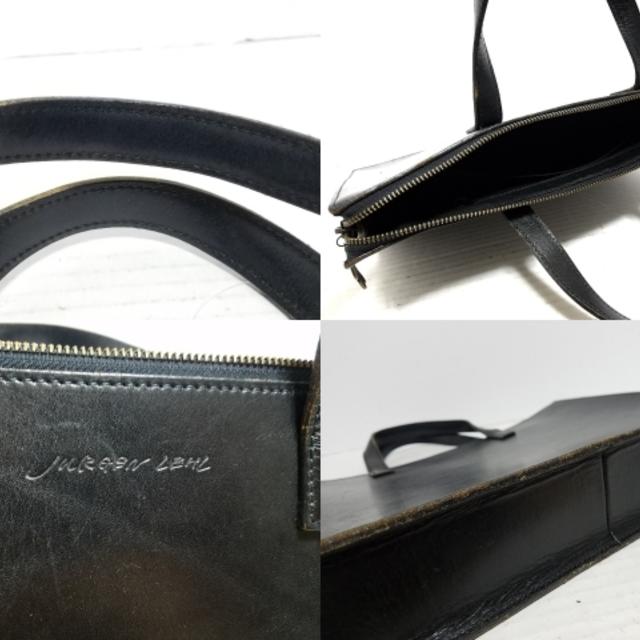 Jurgen Lehl(ヨーガンレール)のヨーガンレール ハンドバッグ 黒 レザー レディースのバッグ(ハンドバッグ)の商品写真