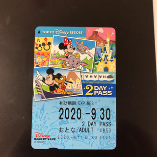ディズニー(Disney)の2ディズニーリゾートライン 2DAYパス フリー切符 大人１枚(遊園地/テーマパーク)