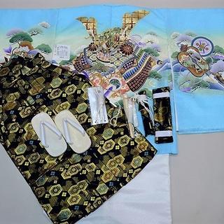 七五三 5歳 新品 羽織 袴 着物フルセット 紋袴 NO29755(和服/着物)