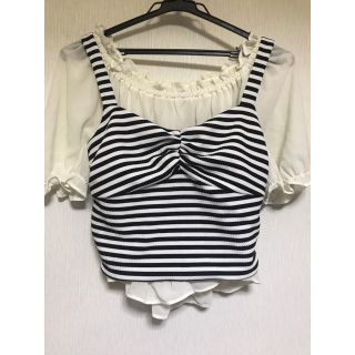 イング(INGNI)の【夏物SALE】ボーダービスチェ×シフォンブラウスセット(セット/コーデ)