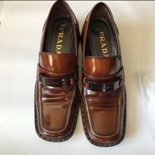 美品　プラダ　PRADA ハイヒール　ローファー　36.5 ブラウン