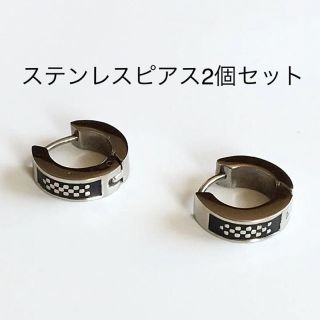 新品　ピアス　ステンレスピアス2個セット　フープピアス　メンズ　レディース(ピアス(両耳用))