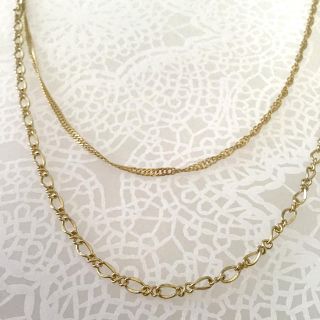 アクセサライズ(Accessorize)の２連ロングネックレス　ゴールド　18KGF(ネックレス)