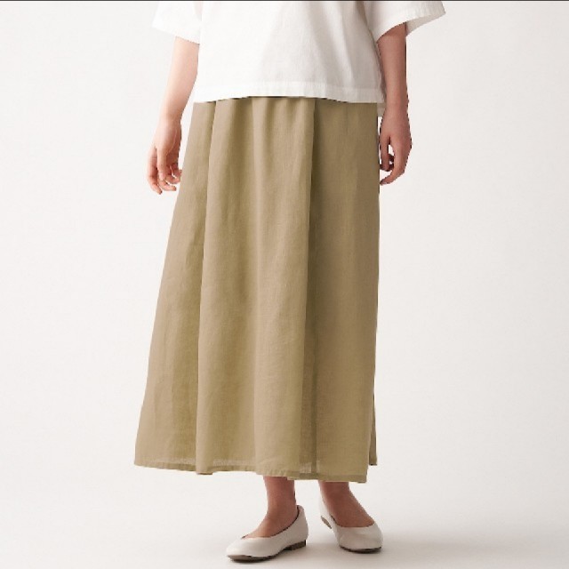 MUJI (無印良品)(ムジルシリョウヒン)の無印　フレンチリネンギャザースカート レディースのスカート(ロングスカート)の商品写真