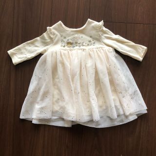 プチバトー(PETIT BATEAU)のプチバトー ワンピース　6M 60cm〜70cm ハーフバースデー(ワンピース)