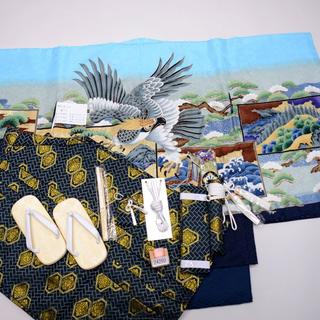 七五三 五歳 男児 羽織袴フルセット 着物 紋袴 NO24260(和服/着物)