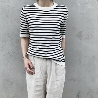 マルタンマルジェラ(Maison Martin Margiela)のok.soon  ボーダーサマーニット(Tシャツ(半袖/袖なし))