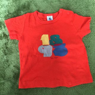 プチバトー(PETIT BATEAU)のプチバトー♡赤いＴシャツ74cm(Ｔシャツ)