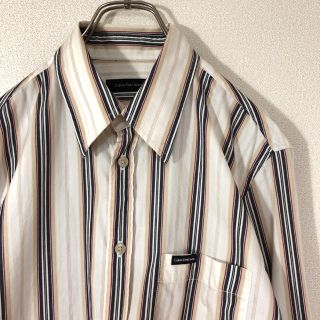 カルバンクライン(Calvin Klein)の美品 Calvin Klein Jeans マルチストライプ シャツ ロゴ 古着(シャツ)