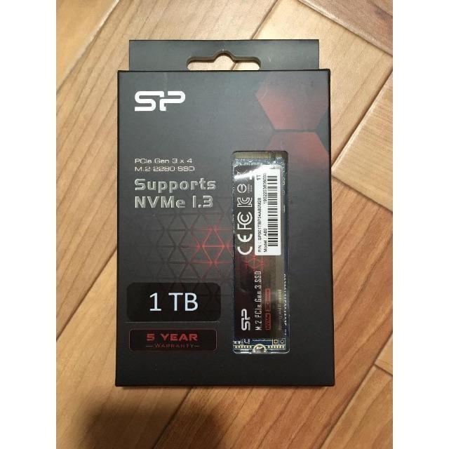 PCパーツシリコンパワーSSD 1TB 3D NAND M.2 PCIe3.0