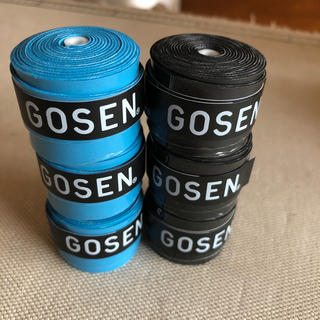 ゴーセン(GOSEN)のGOSENグリップテープ 青5個と黒3個 計8個(テニス)