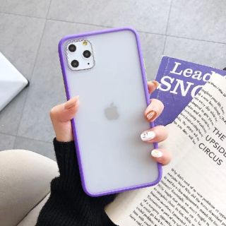 iPhone 11 スマホケース　シンプル　半透明　パープル(iPhoneケース)