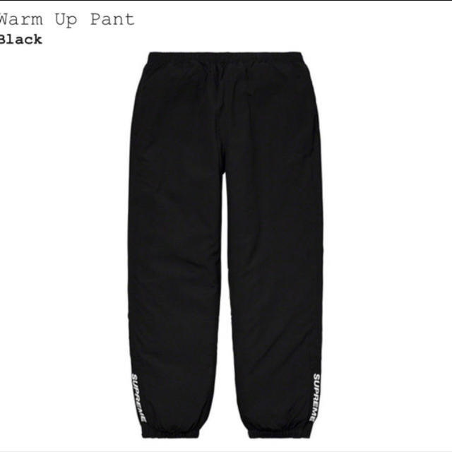 supreme warm up pant ブラック L