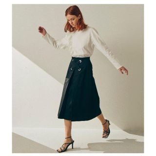 ルシェルブルー(LE CIEL BLEU)のLE CIEL BLEU   Big Lace Up Flow Skirt(ひざ丈スカート)