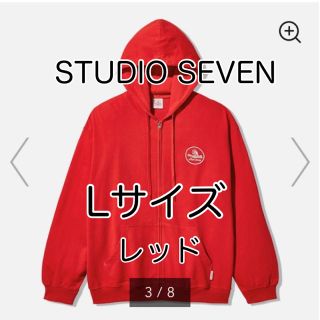 ジーユー(GU)の【完売品】GU×STUDIO SEVEN パーカー レッド(パーカー)