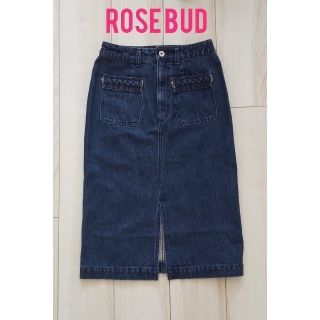 ローズバッド(ROSE BUD)のローズバッド デニムスカート(ひざ丈スカート)