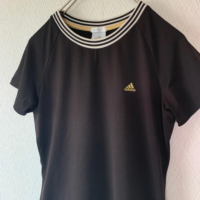 adidas(アディダス)のadidas アディダス Tシャツ ラグラン ダークブラウン レディースのトップス(Tシャツ(半袖/袖なし))の商品写真