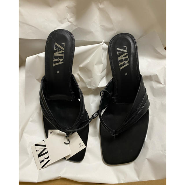 Zara レザーハイヒールミュール 1