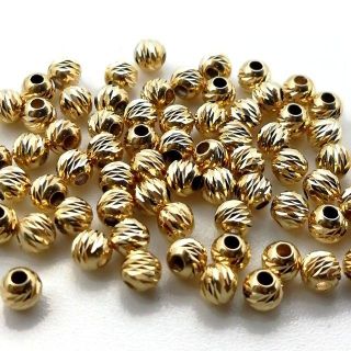 【新品】【4mm】K18グリッタービーズ 58個 18金の通販 by