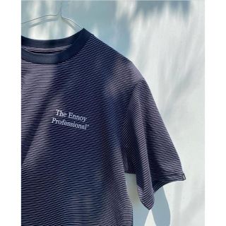 ENNOY   エンノイ　ボーダーTシャツ　Mサイズ　ネイビー(Tシャツ/カットソー(半袖/袖なし))