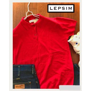 レプシィムローリーズファーム(LEPSIM LOWRYS FARM)のLEPSIM✨ニットポロシャツ✨完売レッド❤️M✨タグ付き新品(ポロシャツ)