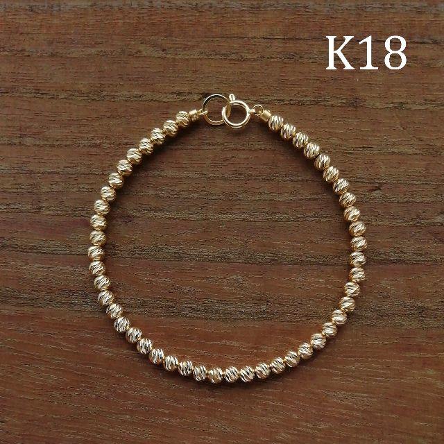 3mm】K18グリッタービーズ ブレスレット 18金 SJX好きに - ブレスレット