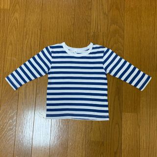 ムジルシリョウヒン(MUJI (無印良品))の無印　長袖　ボーダー　長袖Tシャツ　ブルー　ロンT(Ｔシャツ)