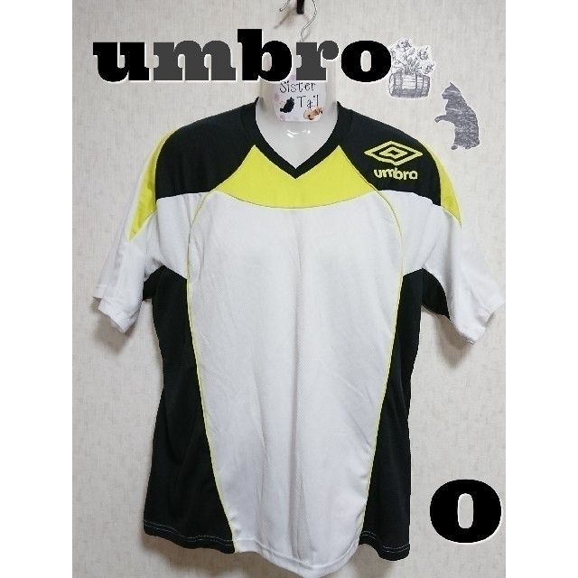 UMBRO(アンブロ)の【Ｌ】 umbro Tシャツ（白×黒×イエロー） ※古着 メンズのトップス(Tシャツ/カットソー(半袖/袖なし))の商品写真