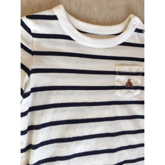 babyGAP(ベビーギャップ)のbaby GAP  ボーダー柄 ロンパース 2枚セット 70 キッズ/ベビー/マタニティのベビー服(~85cm)(ロンパース)の商品写真