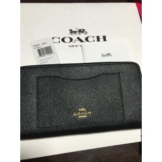 コーチ(COACH)の新品正規品　コーチ　長財布　型押しレザー　ブラック(長財布)