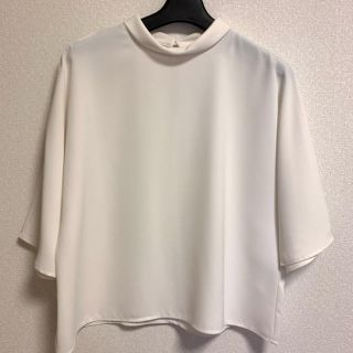 ユニクロ(UNIQLO)のドレープブラウス 七分丈 ホワイト グレー✩⡱(シャツ/ブラウス(長袖/七分))