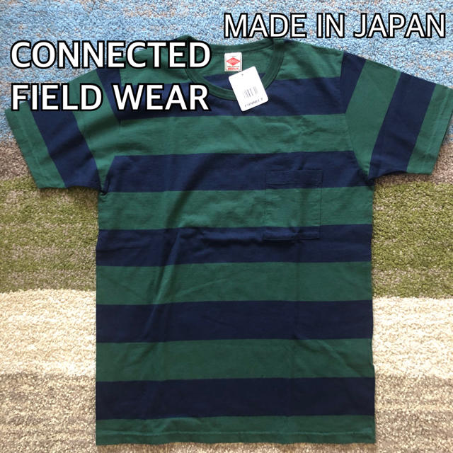 SASSAFRAS(ササフラス)の未使用 CONNECTED FIELD WEAR ポケT ボーダー グリーン メンズのトップス(Tシャツ/カットソー(半袖/袖なし))の商品写真