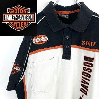 ハーレーダビッドソン(Harley Davidson)の激レア☆スタッフポロ【ハーレーダビッドソン】ポロシャツ ワッペン(ポロシャツ)