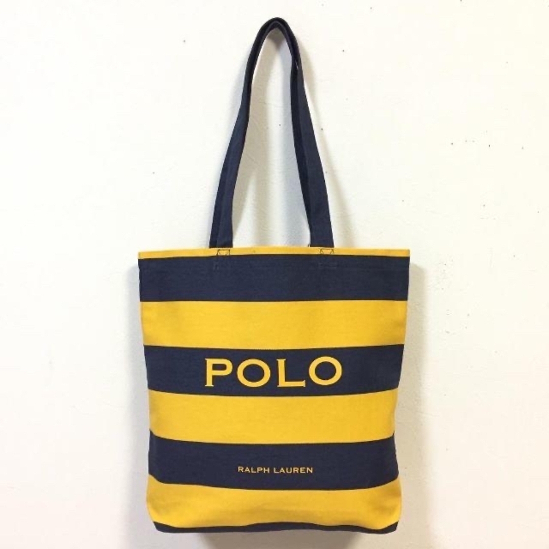 POLO RALPH LAUREN(ポロラルフローレン)の新品　正規　ポロ　ラルフローレン　コットン トートバッグ　ボーダー　かばん レディースのバッグ(トートバッグ)の商品写真