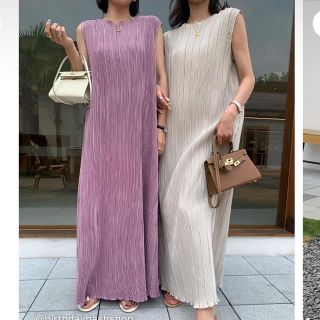 ザラ(ZARA)のプリーツタンクワンピース❤︎purple(ロングワンピース/マキシワンピース)