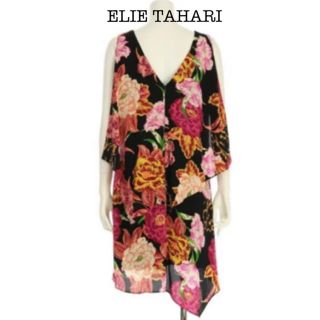 バーニーズニューヨーク(BARNEYS NEW YORK)の新品タグ付⭐️ELIE TAHARI エリータハリ ゆったりワンピースL〜X L(ひざ丈ワンピース)