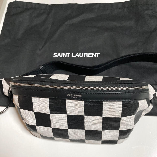 Saint Laurent Checkered Print Belt Bag
