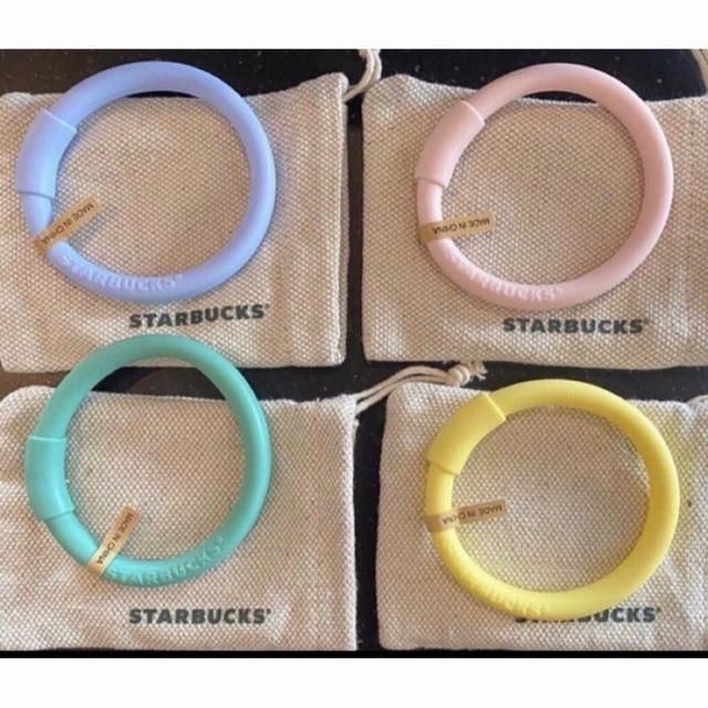 Starbucks Coffee(スターバックスコーヒー)のブルー starbucks スターバックス ストロー ブレスレット 日本未発売 メンズのアクセサリー(ブレスレット)の商品写真