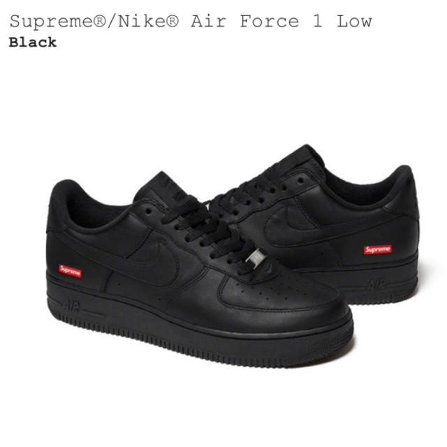 Supreme Nike Air Force 1 Low black 26cmBlackSIZE