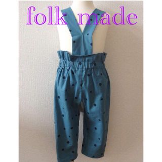 folkmade ドット　サロペット　オールインワン　folk made 青 (パンツ/スパッツ)