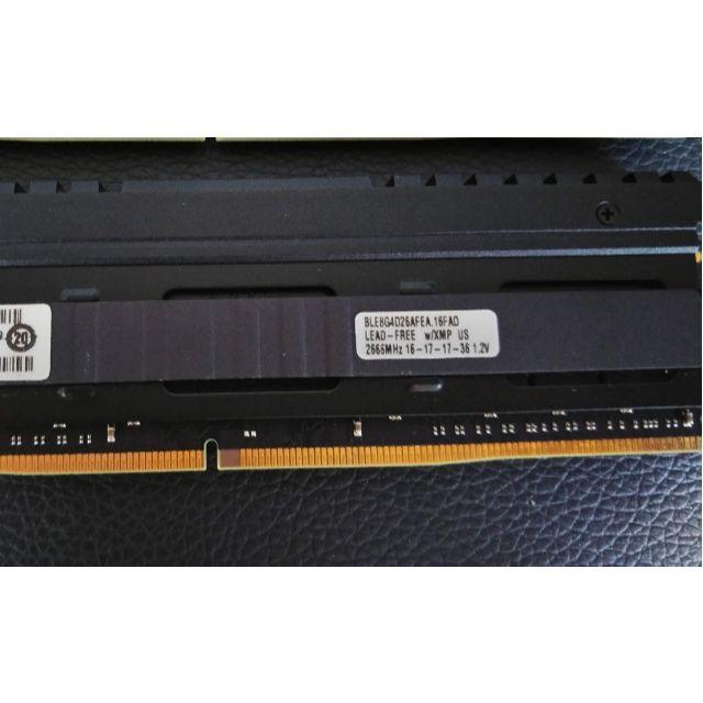 PCパーツ【ジャンク】Ballistix Elite DDR4-2666 8G x4