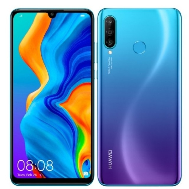 ANDROID(アンドロイド)のHUAWEI P30 lite　ピーコックブルー スマホ/家電/カメラのスマートフォン/携帯電話(スマートフォン本体)の商品写真