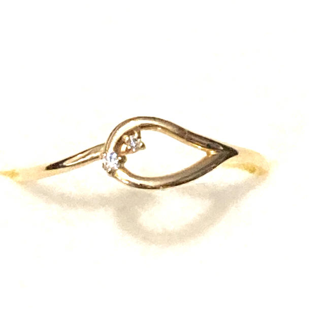 ふっち様♡K10 ダイヤリング ティアドロップ レディースのアクセサリー(リング(指輪))の商品写真