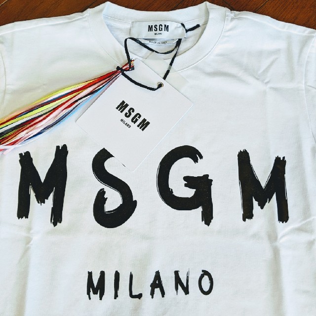 MSGM(エムエスジイエム)のMSGM レディースホワイトロゴ✨Tシャツ/新品/タグ付き レディースのトップス(Tシャツ(半袖/袖なし))の商品写真