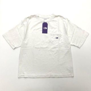 ザノースフェイス(THE NORTH FACE)の新品 ノースフェイス パープルレーベル 7oz 刺繍 ポケット Tシャツ 白 S(Tシャツ(半袖/袖なし))