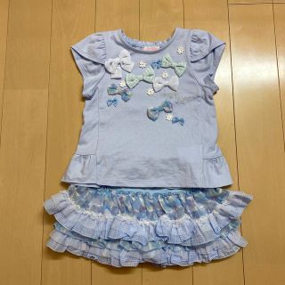 メゾピアノ(mezzo piano)の【お取り置き】メゾピアノ 100【美品】♡リボン♡(Tシャツ/カットソー)