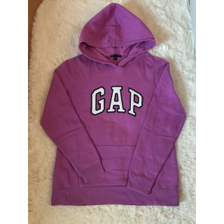 GAP レディース フリース アーチロゴ フルジップパーカー　ピンクパープル