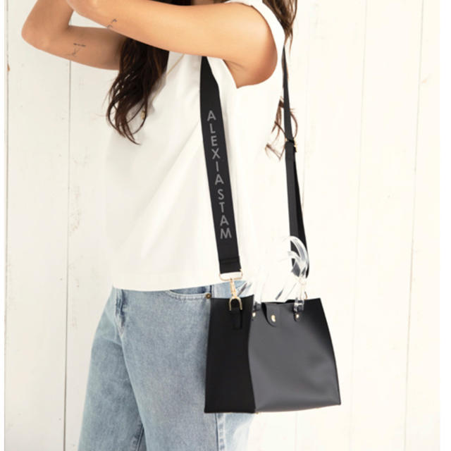 ALEXIA STAM(アリシアスタン)のClear Handle Logo Shoulder Bag Black レディースのバッグ(ショルダーバッグ)の商品写真