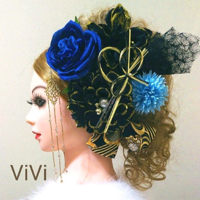髪飾りViVi ~白赤金・花飾り~ 成人式 卒業式 結婚式 花魁 簪 - 浴衣/水着 髪飾りViVi ~白赤金・花飾り~ 成人式 卒業式 結婚式 花魁 簪 - 浴衣/水着