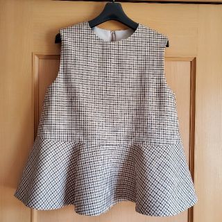 ルシェルブルーペプラムトップスチェックLecielblue